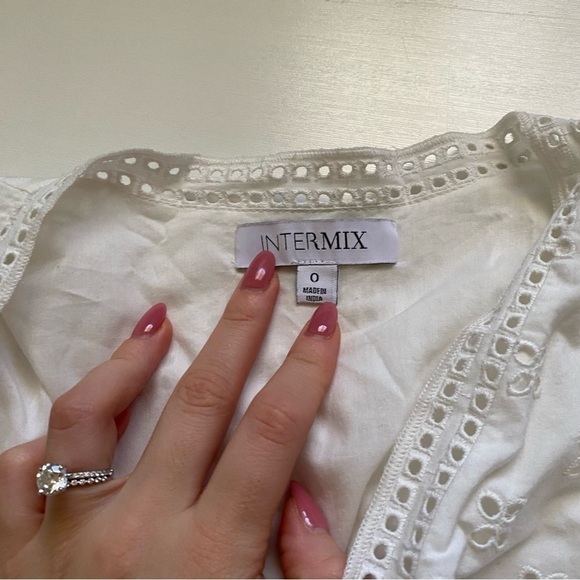 Intermix eyelet Magda ruffled top and short set size 0 100% cotton cream/white - Picture 5 of 12